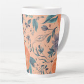 Bloemen ontwerp Groot Latte Mok (Rechterhoek)