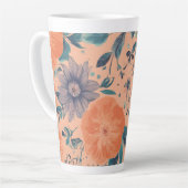 Bloemen ontwerp Groot Latte Mok (Linkerhoek)