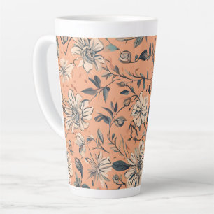 Bloemen ontwerp groot latte mok