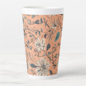 Bloemen ontwerp groot latte mok (Voorkant)