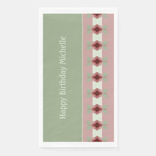 Bloemen ontwerp in Bourgogne Servet (Voorkant)