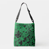 Bloemen ontwerp in groen crossbody tas (Achterkant)