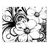 Bloemen ontwerp - kaart maken rubberstempel (Afrduk)