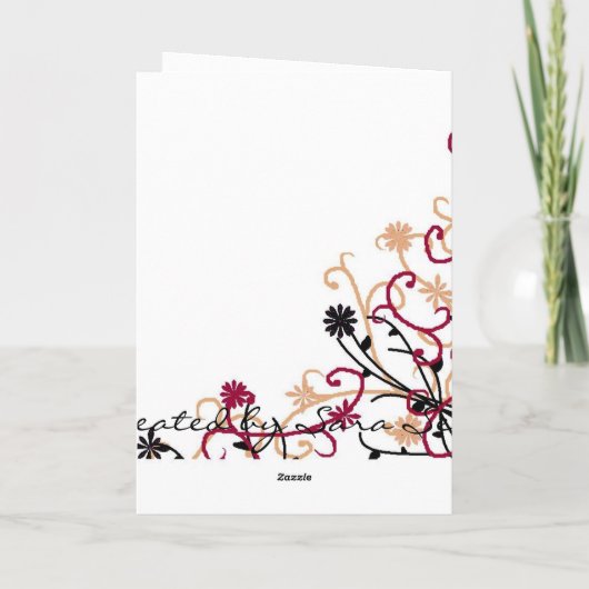 Bloemen ontwerp-kastanjebruin kaart (Achterkant)