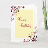 Bloemen ontwerp-kastanjebruin kaart (Voorkant)