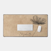 Bloemen Ontwerp Leuke Boho Girly Tan Custom Bureaumat (Keyboard & Muis)