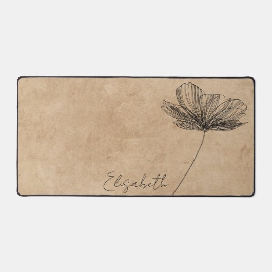  Bloemen Ontwerp Leuke Boho Girly Tan Custom Bureaumat (Voorkant)