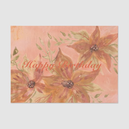 Bloemen ontwerp met koraal tissuepapier (Voorkant)