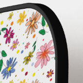 Bloemen ontwerp patroon pickleball paddle (Links Detail)