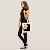 Bloemen ontwerp Zwart-wit Canvas tas (Voorkant (model))
