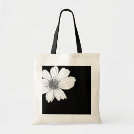 Bloemen ontwerp Zwart-wit Canvas tas