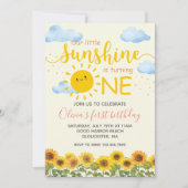 Bloemen Onze Kleine Zonneschijn 1e Verjaardag Zonn Kaart (Voorkant)