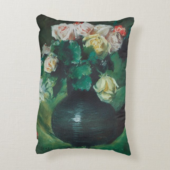 Bloemen (ook bekend als Rozen) door William Merrit Accent Kussen (Achterkant (Verticaal))