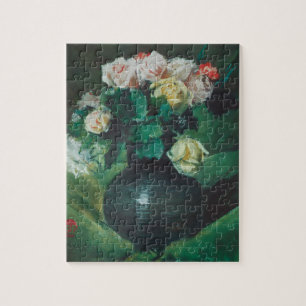 Bloemen (ook bekend als Rozen) door William Merrit Legpuzzel