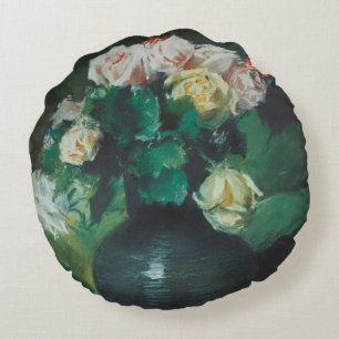Bloemen (ook bekend als Rozen) door William Merrit Rond Kussen