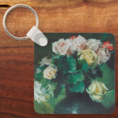 Bloemen (ook bekend als Rozen) door William Merrit Sleutelhanger (Voorkant)
