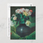 Bloemen (ook bekend als Rozen) van William Merritt Briefkaart (Voorkant / Achterkant)