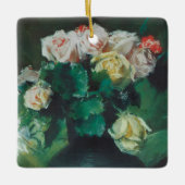 Bloemen (ook bekend als Rozen) van William Merritt Keramisch Ornament (Voorkant)