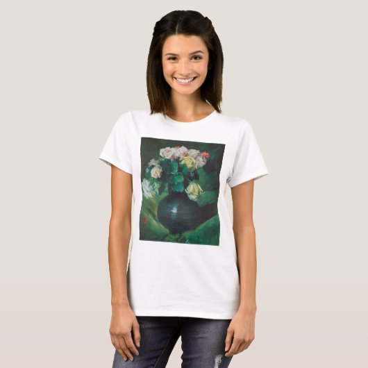 Bloemen (ook bekend als Rozen) van William Merritt T-shirt (Voorkant volledig)