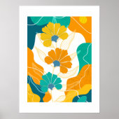 Bloemen op abstracte achtergrond poster (Voorkant)