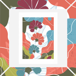 Bloemen op abstracte achtergrond poster