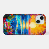 Bloemen op Arch Case-Mate iPhone 15 Case (Achterkant horizontaal)