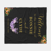 Bloemen op Black Wedding Welkom 50 "x60" maat Fleece Deken (Voorkant (Horizontaal))