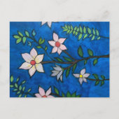 Bloemen op Blauwe Briefkaart (Voorkant)