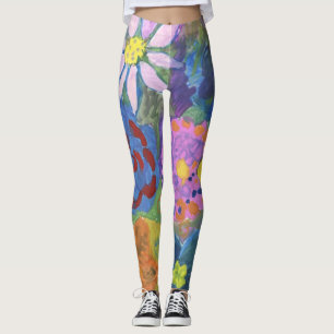 Bloemen op broek leggings