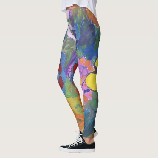 Bloemen op broek leggings (Links)