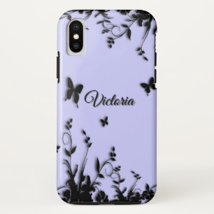 Bloemen op Butterflies Blue Personal Case-Mate iPhone Case