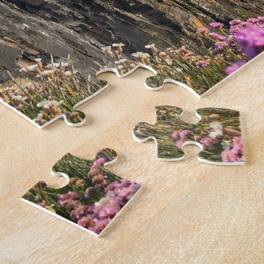 Bloemen op Cliffs of Moher Ireland Puzzle Legpuzzel (Zijkant)