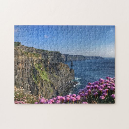 Bloemen op Cliffs of Moher Ireland Puzzle Legpuzzel (Horizontaal)