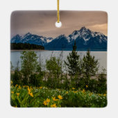 Bloemen op Colter Bay Keramisch Ornament (Achterkant)