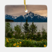 Bloemen op Colter Bay Keramisch Ornament (Voorkant)