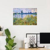 Bloemen op de banken van de Seine River Fine Art Poster (Thuiskantoor)