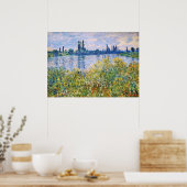Bloemen op de banken van de Seine River Fine Art Poster (Keuken)