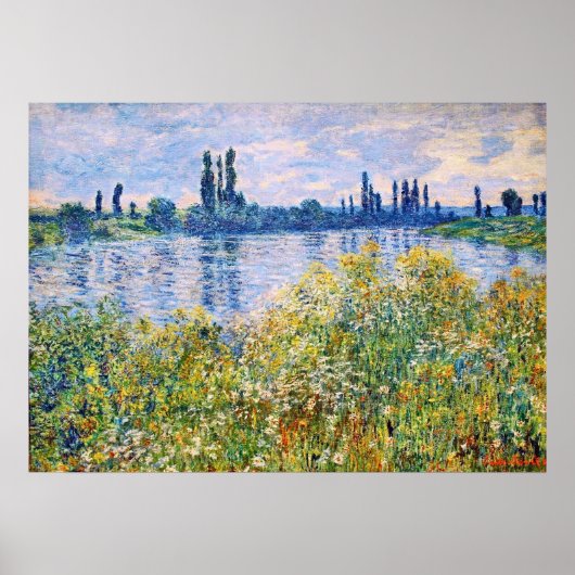 Bloemen op de banken van de Seine River Fine Art Poster (Voorkant)