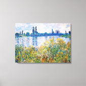 Bloemen op de Banken van Seine Monet Fine Art Canvas Afdruk (Voorkant)