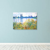 Bloemen op de Banken van Seine Monet Fine Art Canvas Afdruk (Insitu (Houten vloer))