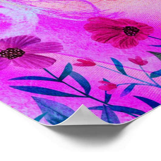 Bloemen op de borst poster (Hoek)