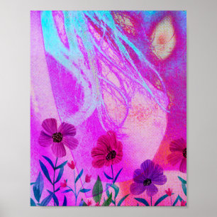 Bloemen op de borst poster