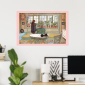 Bloemen op de Druk van het Canvas van het Sill Lar Poster (Thuiskantoor)