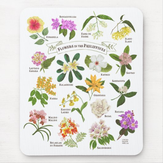 Bloemen op de Filipijnen Muismat (Voorkant)