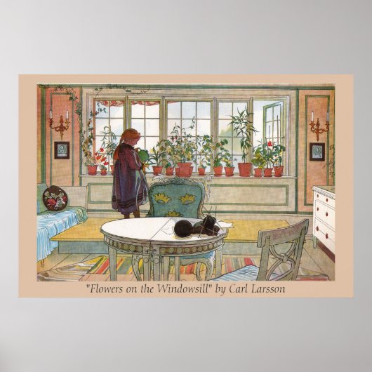 Bloemen op de foto van Carl Larsson Poster (Voorkant)