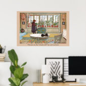 Bloemen op de foto van Carl Larsson Poster (Thuiskantoor)