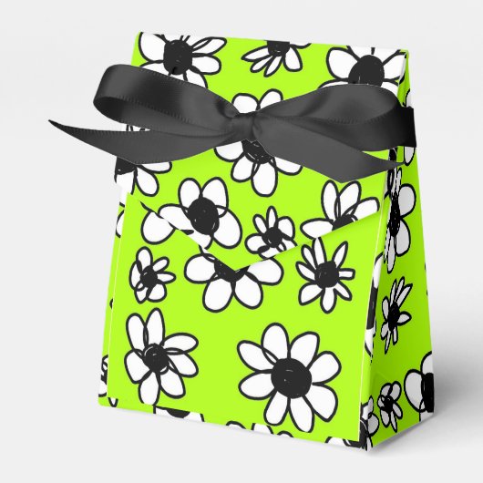 bloemen op de groene doos bedankdoosjes (Voorkant Zijde)