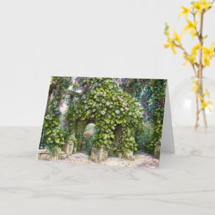 Bloemen op de oude Pergola Garden Art Note Kaart