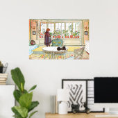 Bloemen op de vensterbank Carl Larsson Poster (Thuiskantoor)