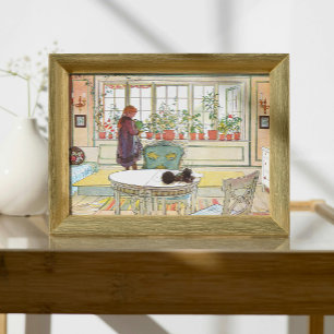 Bloemen op de vensterbank Carl Larsson Poster